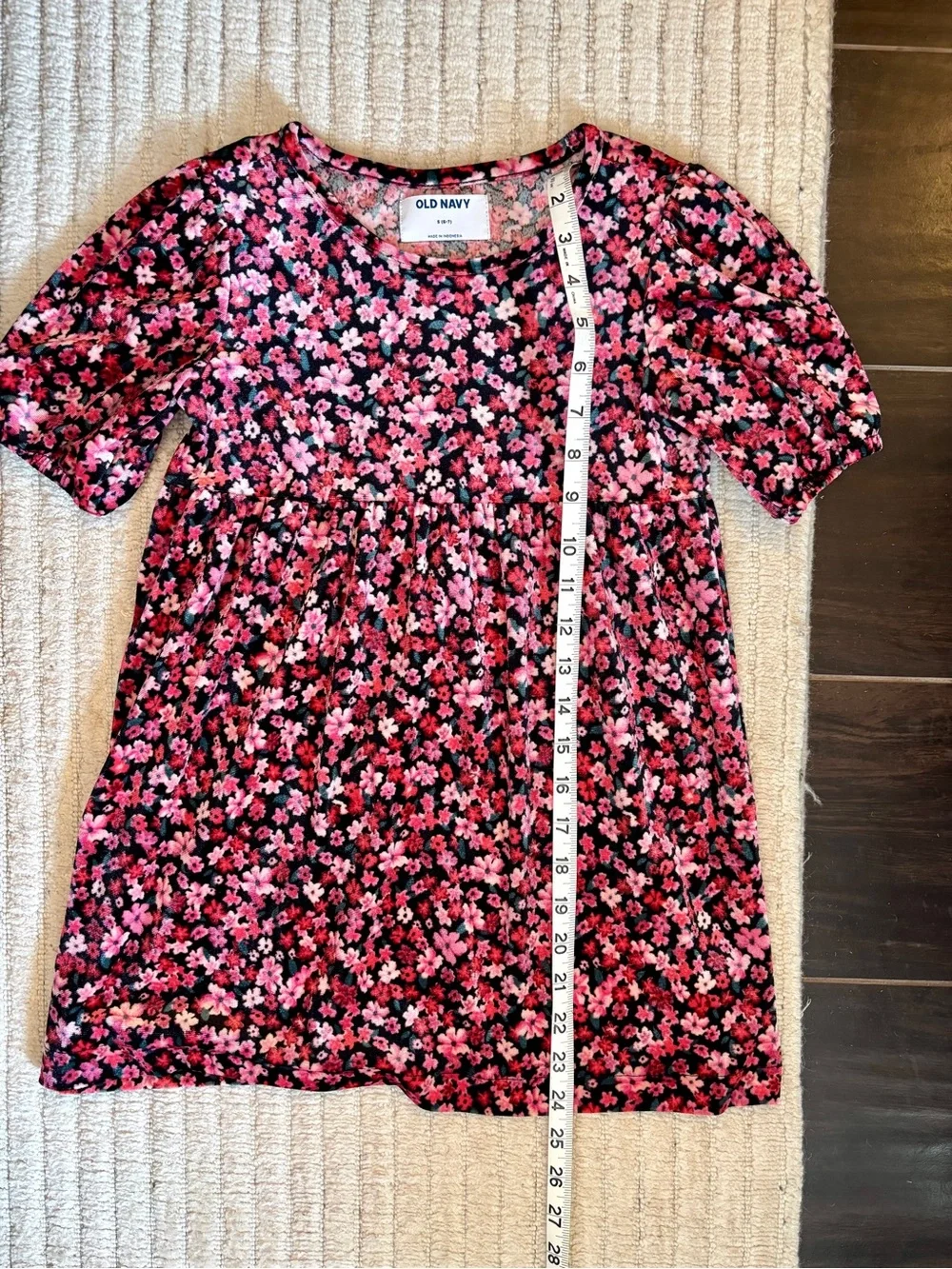 Old Navy Girls' Pink Floral Short-Sleeve Dress